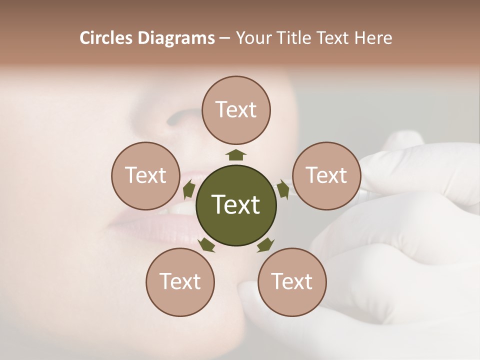 White Female Portrait PowerPoint Template