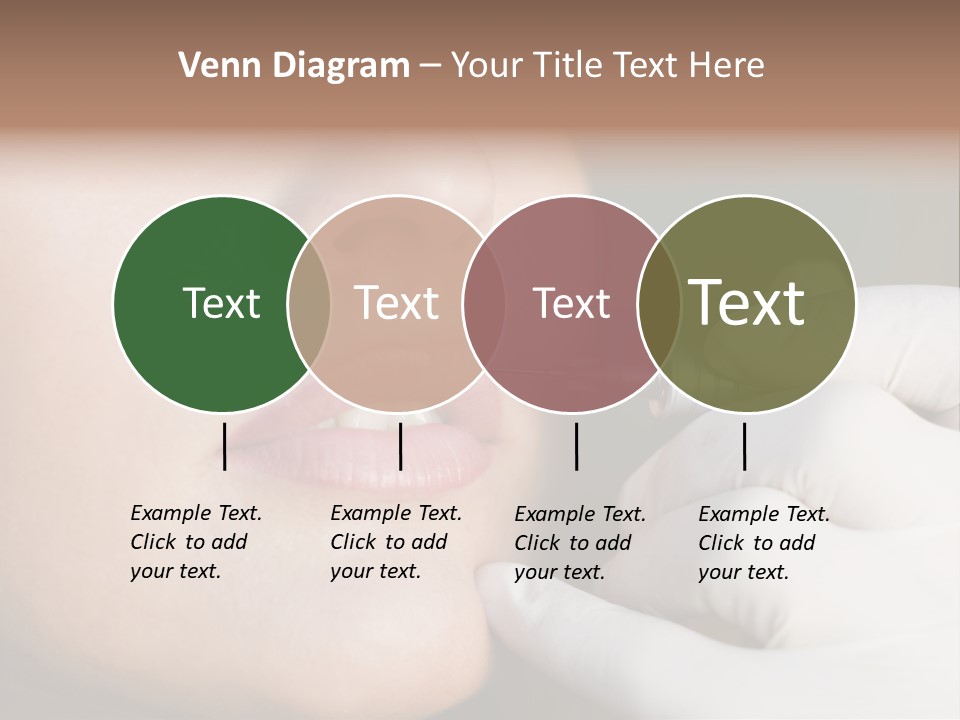 White Female Portrait PowerPoint Template