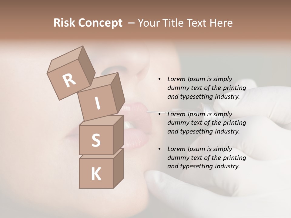 White Female Portrait PowerPoint Template