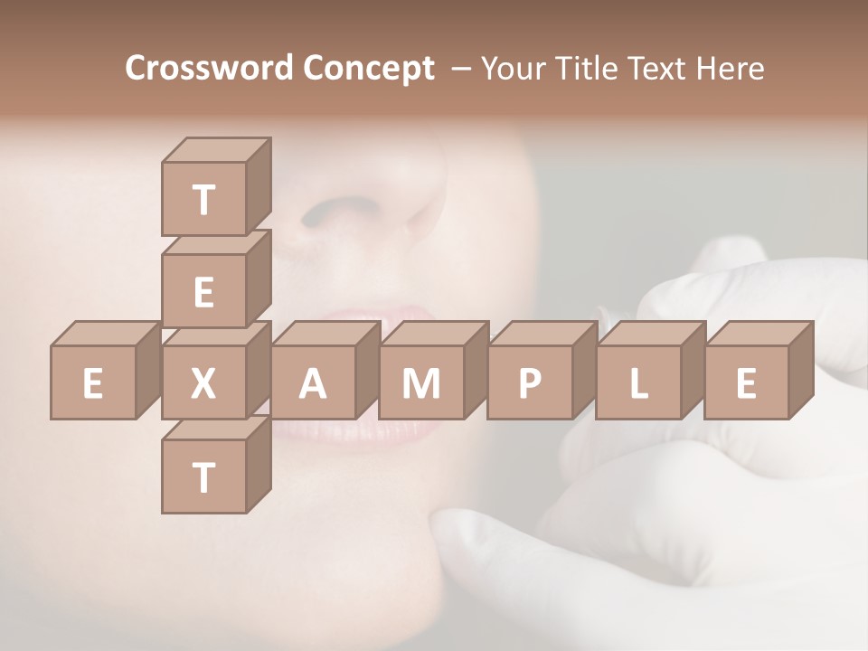 White Female Portrait PowerPoint Template