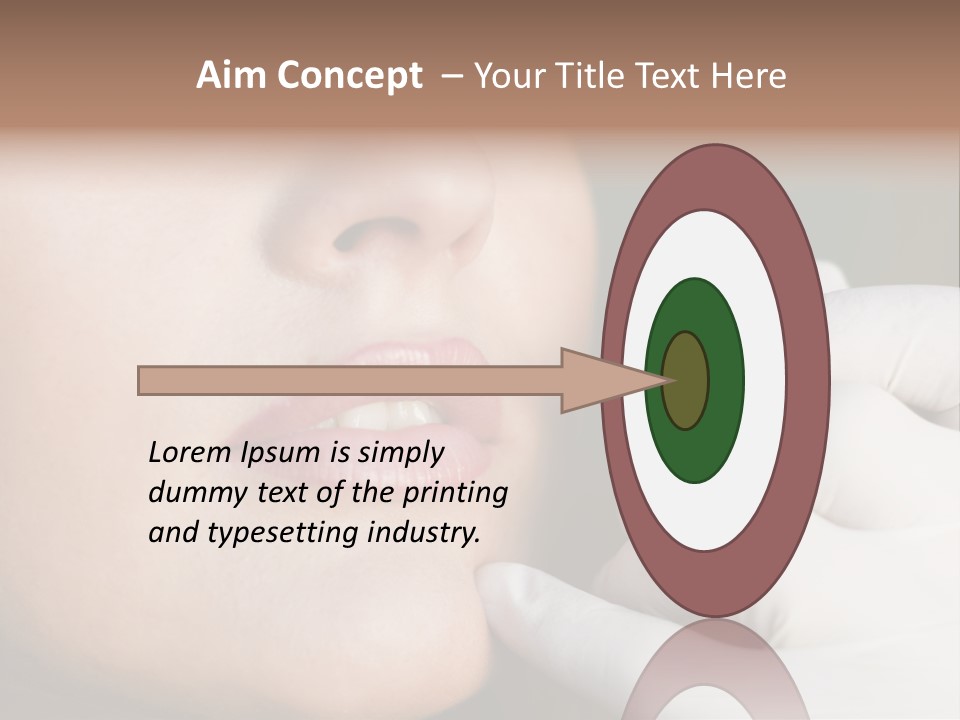 White Female Portrait PowerPoint Template