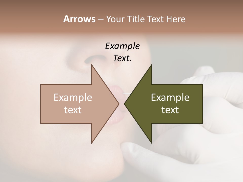 White Female Portrait PowerPoint Template