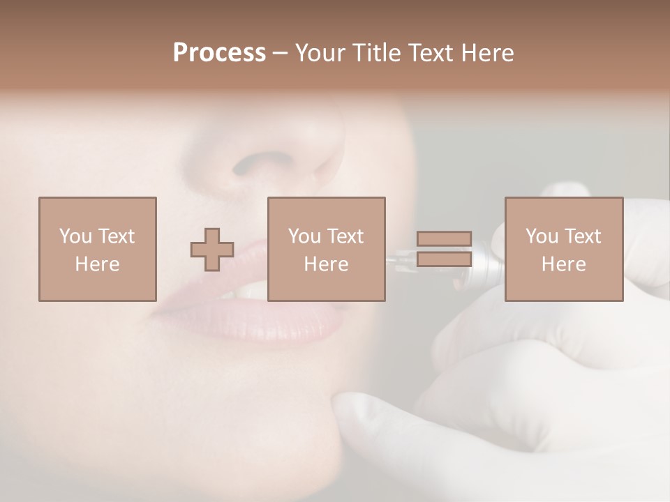 White Female Portrait PowerPoint Template