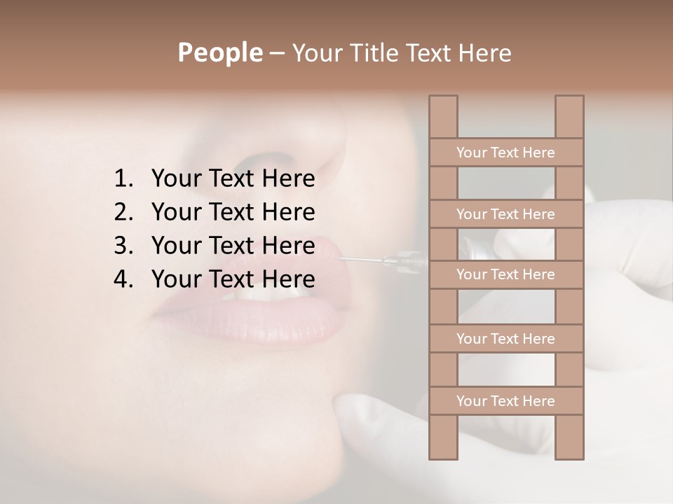 White Female Portrait PowerPoint Template