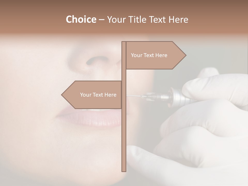 White Female Portrait PowerPoint Template