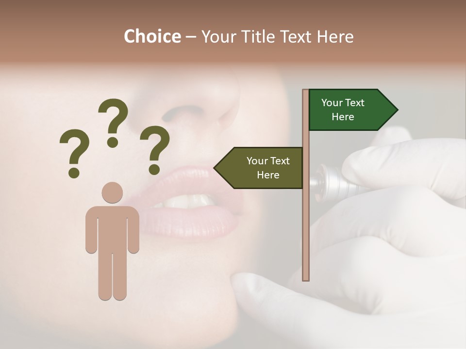 White Female Portrait PowerPoint Template