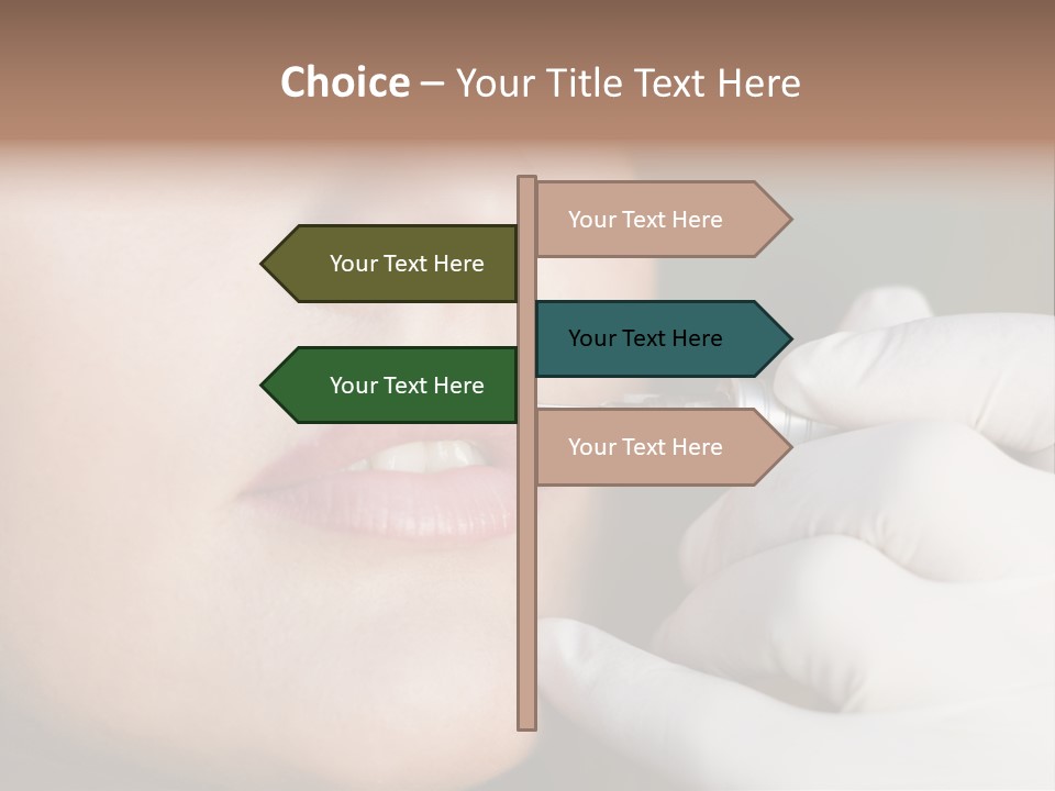 White Female Portrait PowerPoint Template