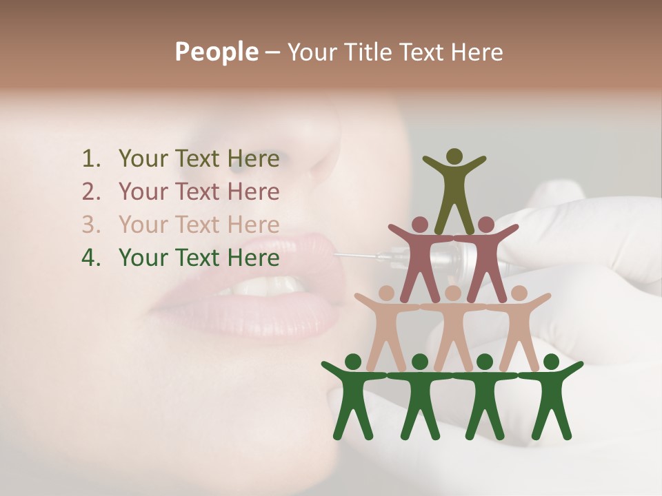 White Female Portrait PowerPoint Template