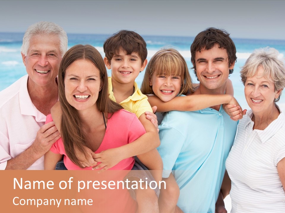 Mum Shoreline Caucasian PowerPoint Template