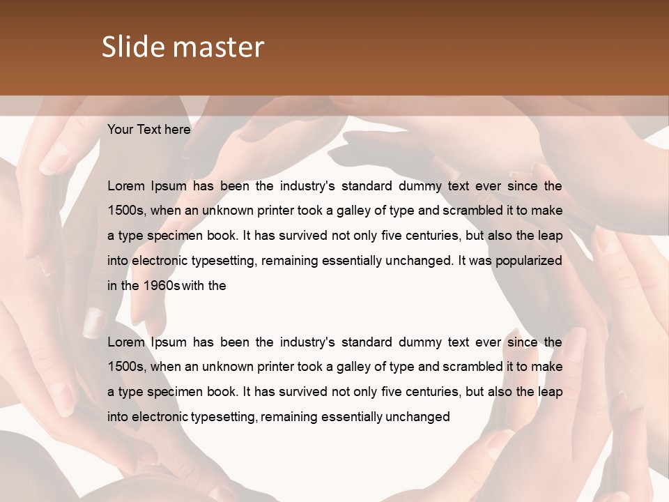 Peace Arms Black PowerPoint Template