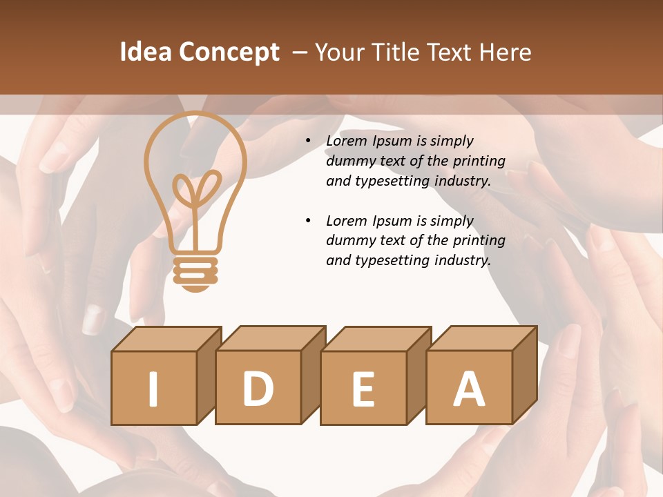 Peace Arms Black PowerPoint Template