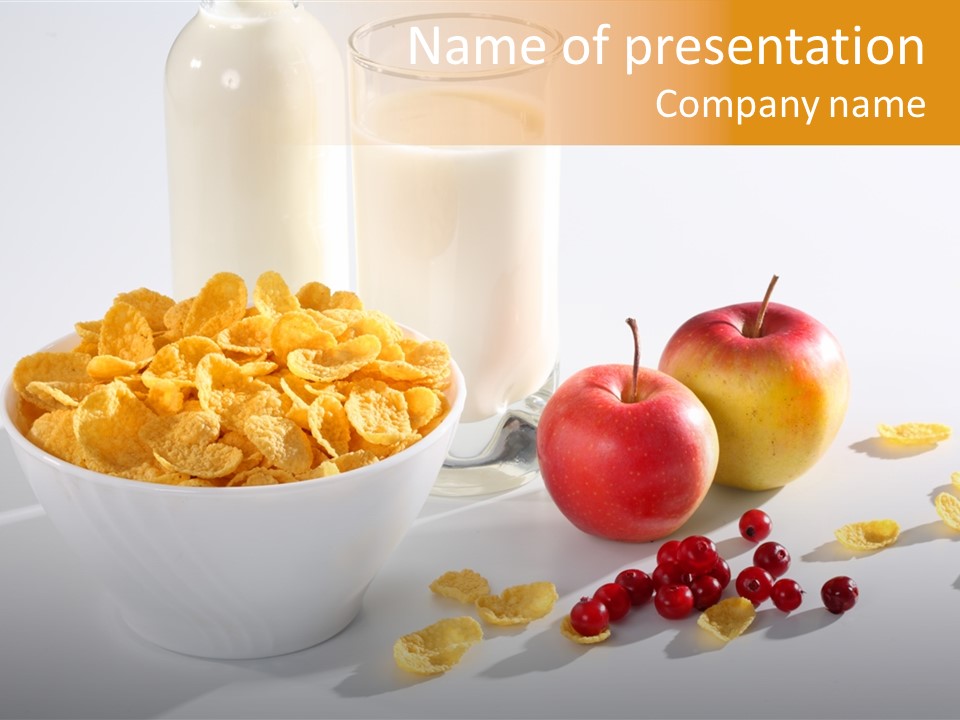 Cornflakes Pattern Golden PowerPoint Template