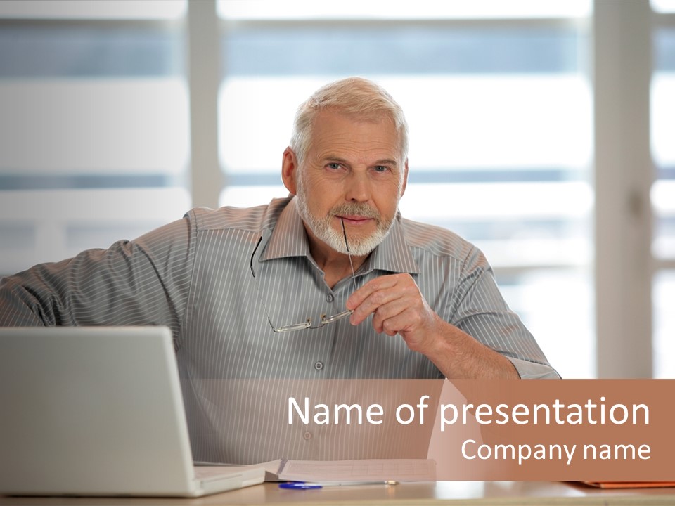 Business Working Portrait PowerPoint Template