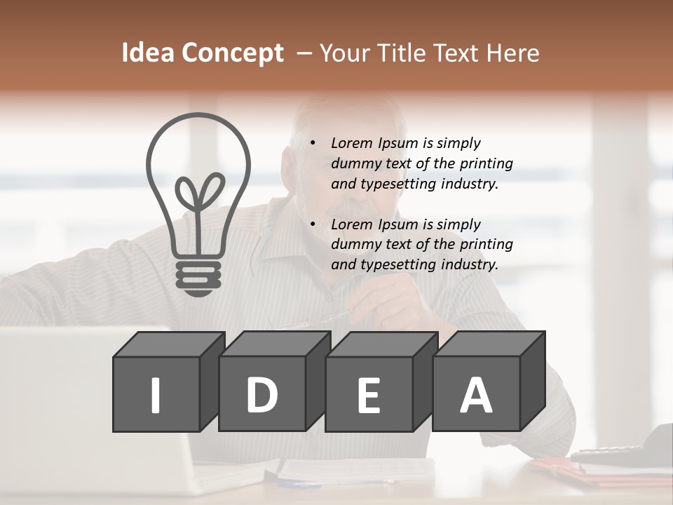 Business Working Portrait PowerPoint Template