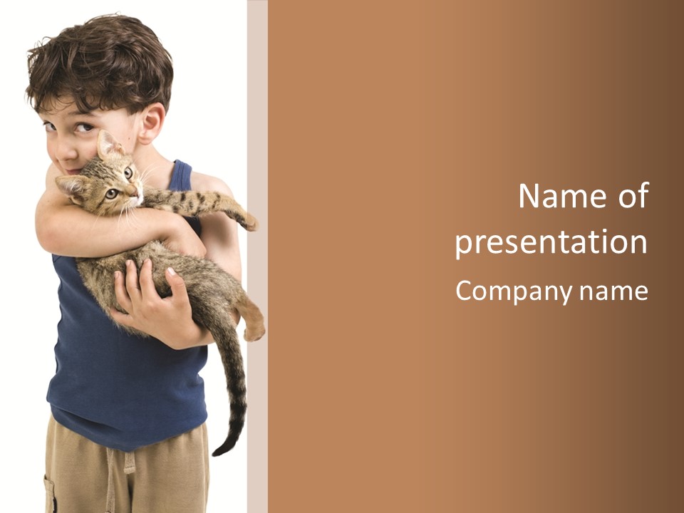 Holding Young Mammal PowerPoint Template
