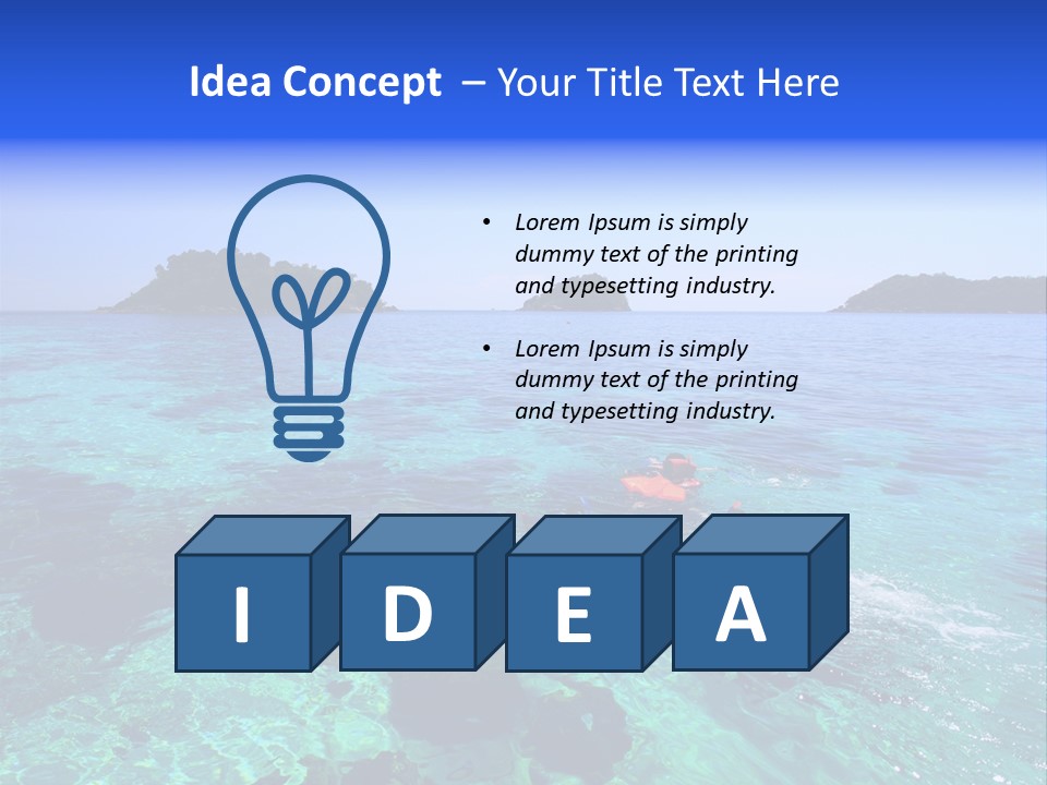 Blue Tropical Tranquil PowerPoint Template