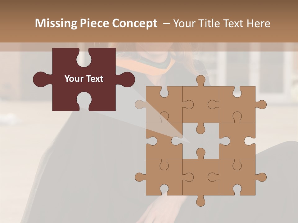 A Woman In A Graduation Cap And Gown Sitting On A Ledge PowerPoint Template