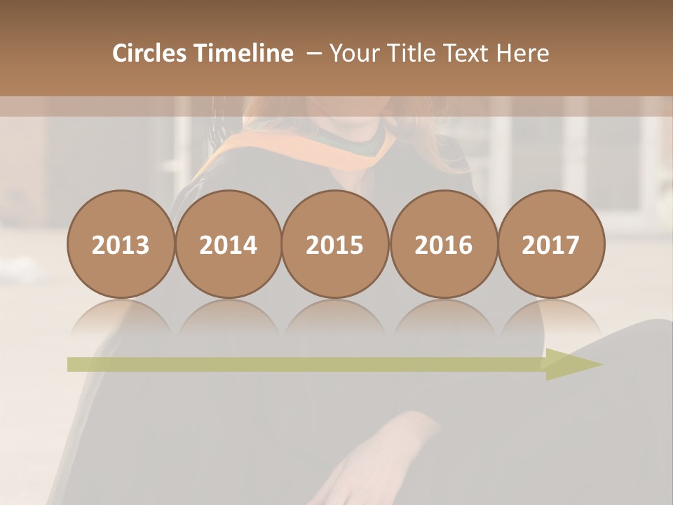 A Woman In A Graduation Cap And Gown Sitting On A Ledge PowerPoint Template