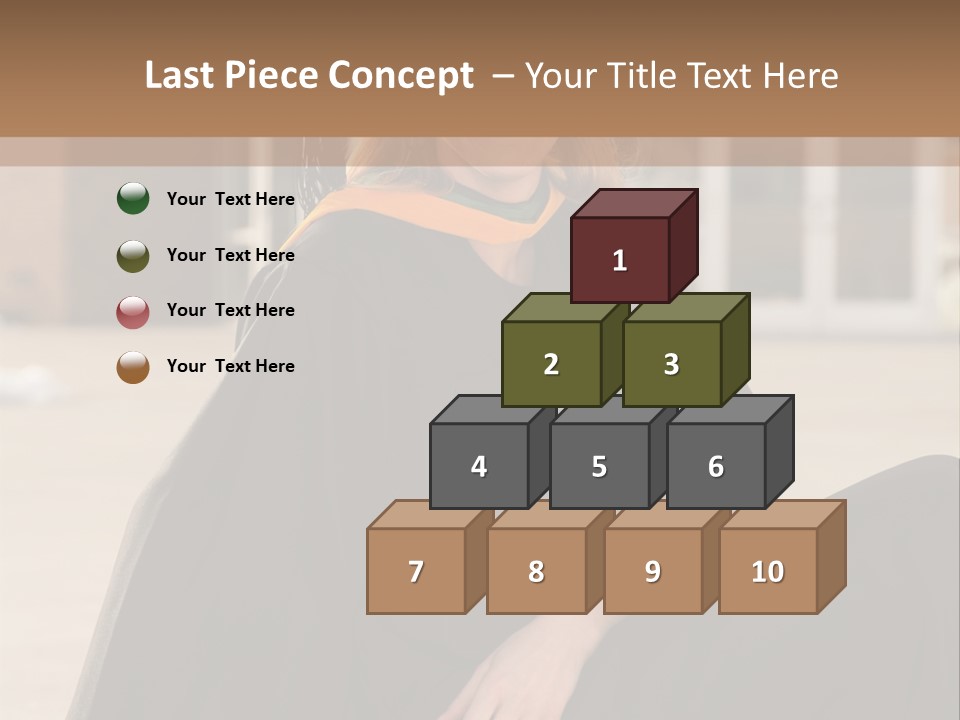 A Woman In A Graduation Cap And Gown Sitting On A Ledge PowerPoint Template