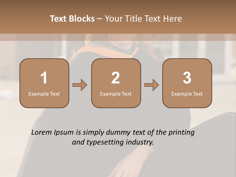 A Woman In A Graduation Cap And Gown Sitting On A Ledge PowerPoint Template