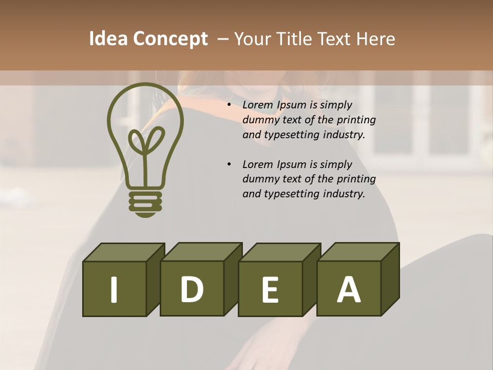 A Woman In A Graduation Cap And Gown Sitting On A Ledge PowerPoint Template