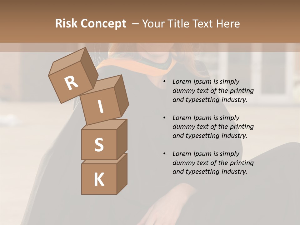 A Woman In A Graduation Cap And Gown Sitting On A Ledge PowerPoint Template