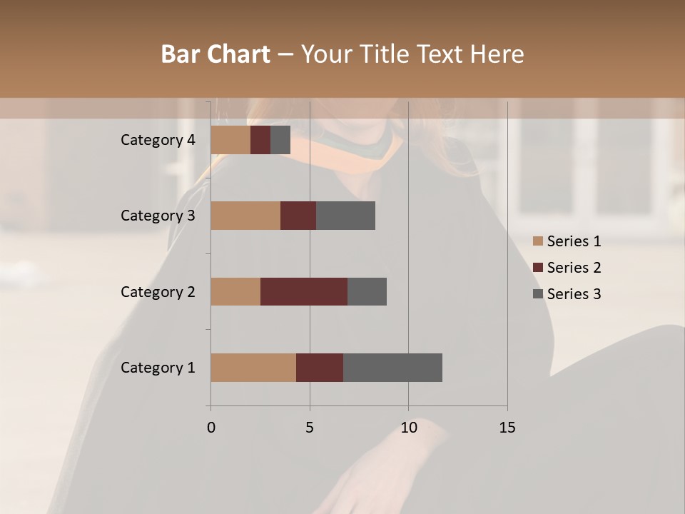 A Woman In A Graduation Cap And Gown Sitting On A Ledge PowerPoint Template