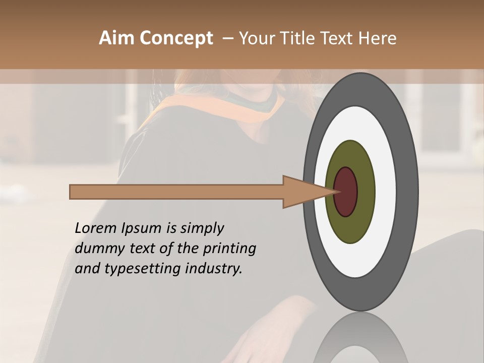 A Woman In A Graduation Cap And Gown Sitting On A Ledge PowerPoint Template