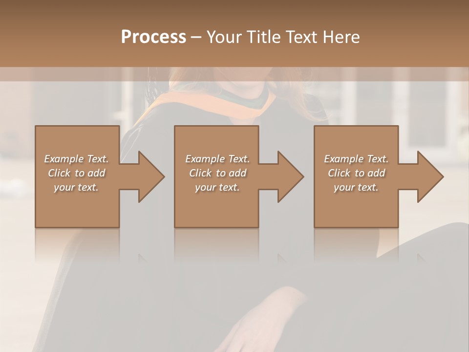 A Woman In A Graduation Cap And Gown Sitting On A Ledge PowerPoint Template