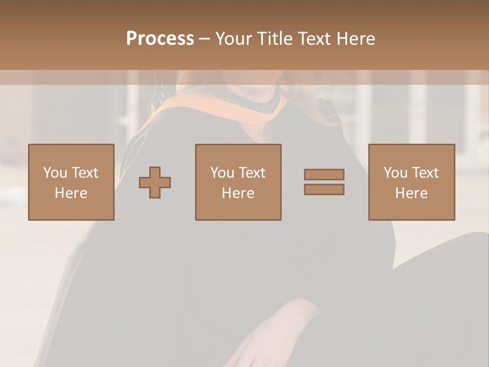 A Woman In A Graduation Cap And Gown Sitting On A Ledge PowerPoint Template