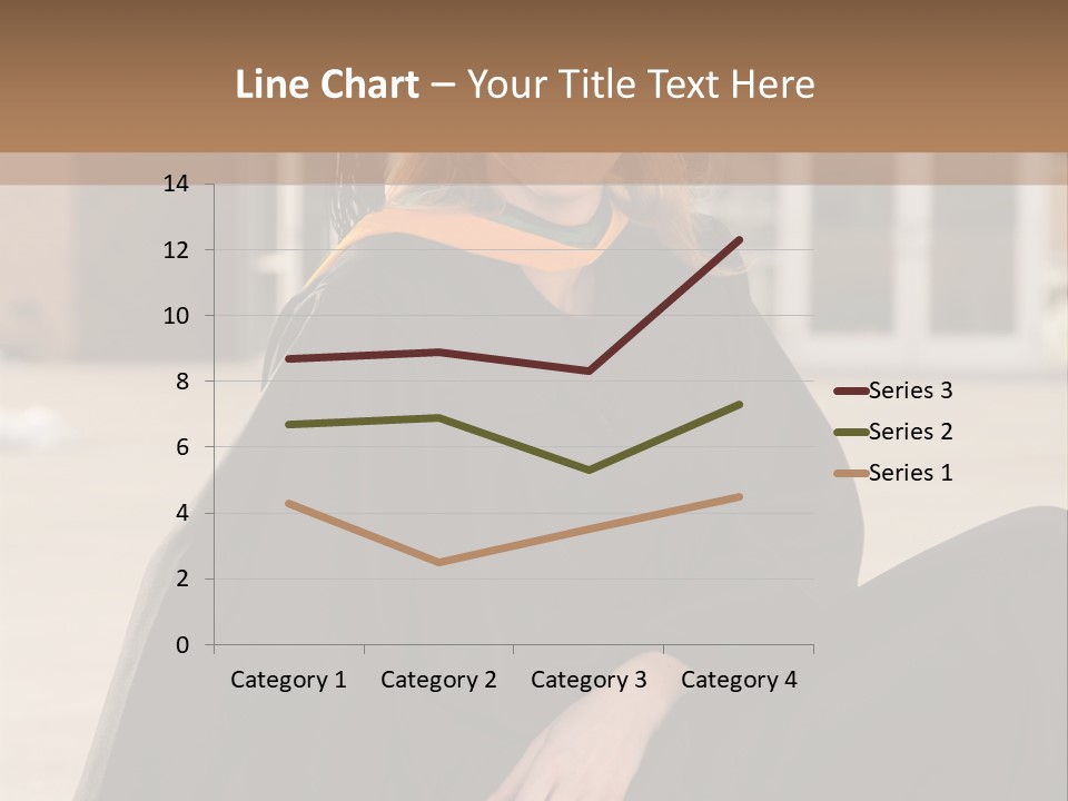 A Woman In A Graduation Cap And Gown Sitting On A Ledge PowerPoint Template