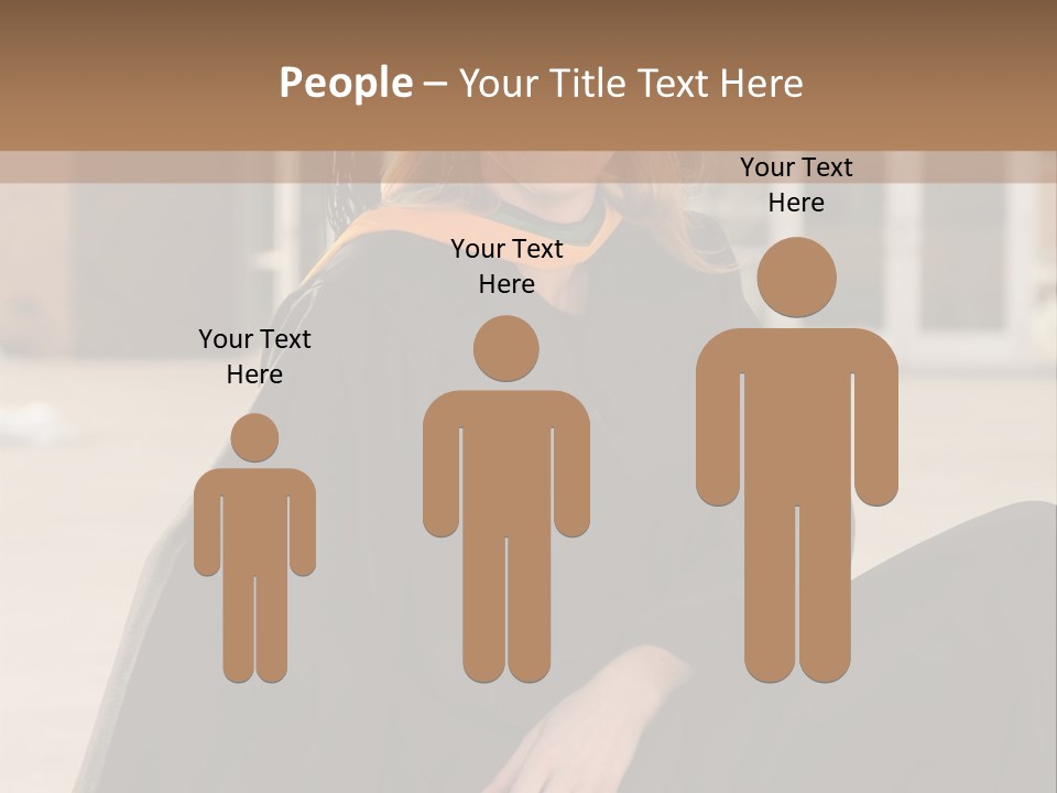 A Woman In A Graduation Cap And Gown Sitting On A Ledge PowerPoint Template