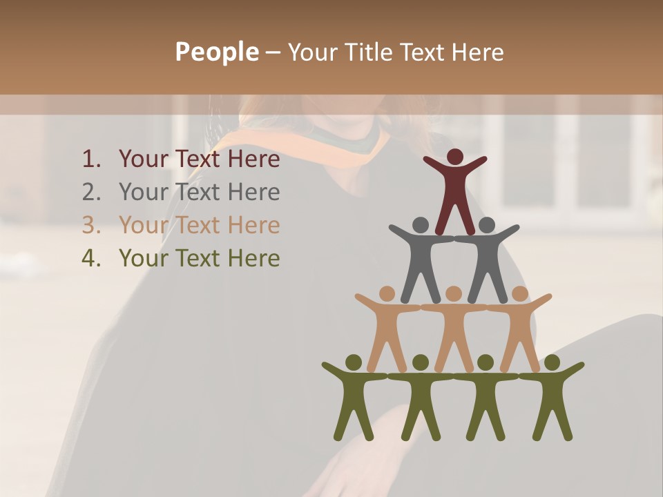 A Woman In A Graduation Cap And Gown Sitting On A Ledge PowerPoint Template