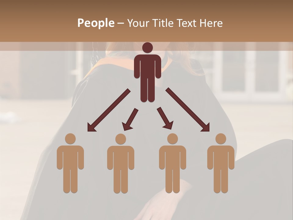 A Woman In A Graduation Cap And Gown Sitting On A Ledge PowerPoint Template