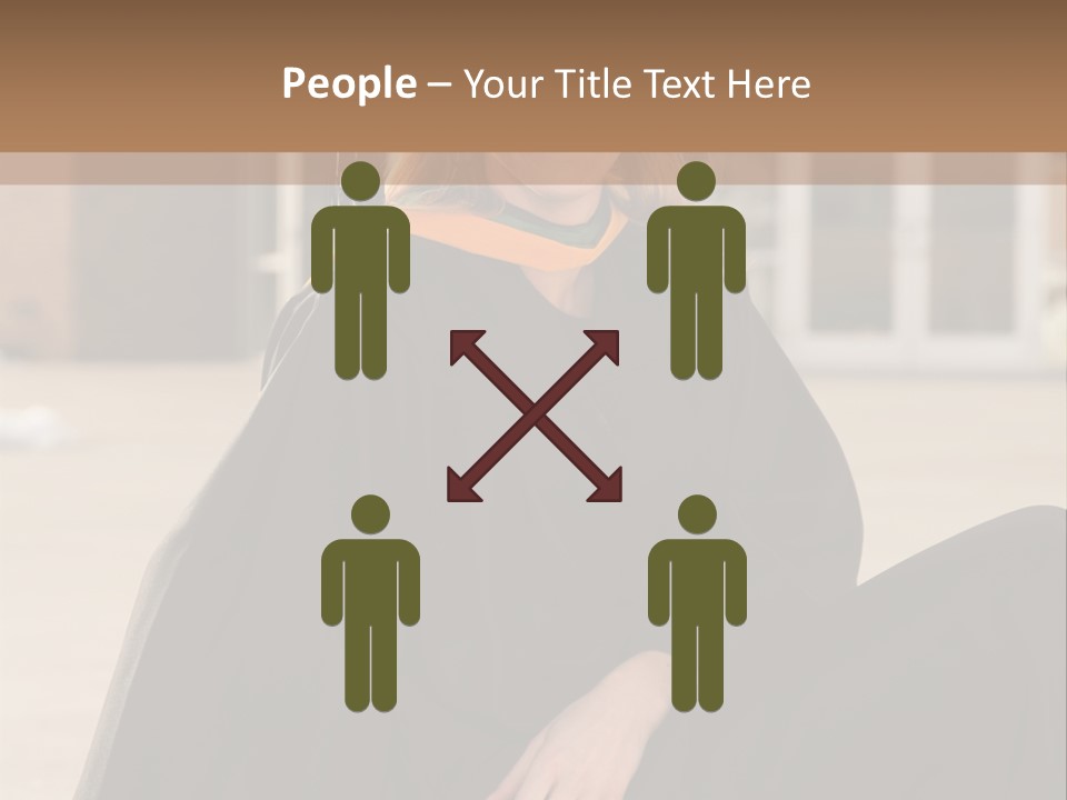 A Woman In A Graduation Cap And Gown Sitting On A Ledge PowerPoint Template