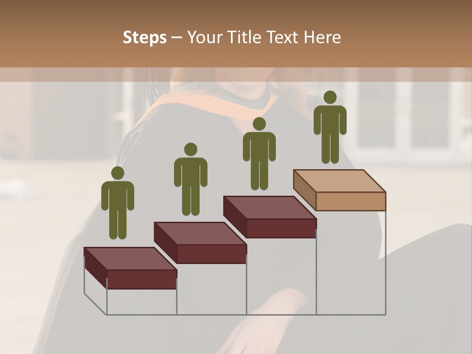A Woman In A Graduation Cap And Gown Sitting On A Ledge PowerPoint Template