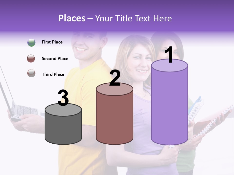 Notebook Teenagers Friends PowerPoint Template