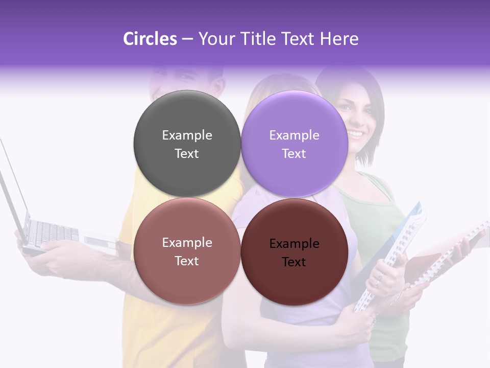 Notebook Teenagers Friends PowerPoint Template