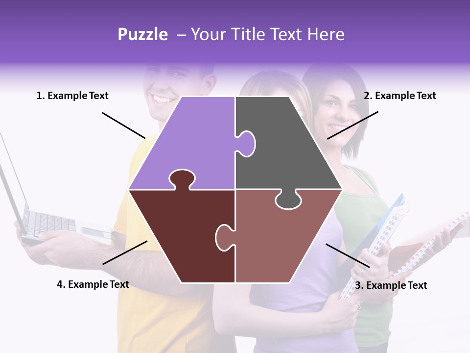 Notebook Teenagers Friends PowerPoint Template