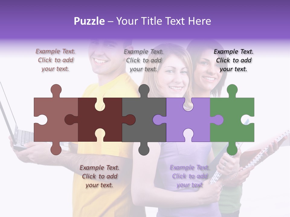 Notebook Teenagers Friends PowerPoint Template