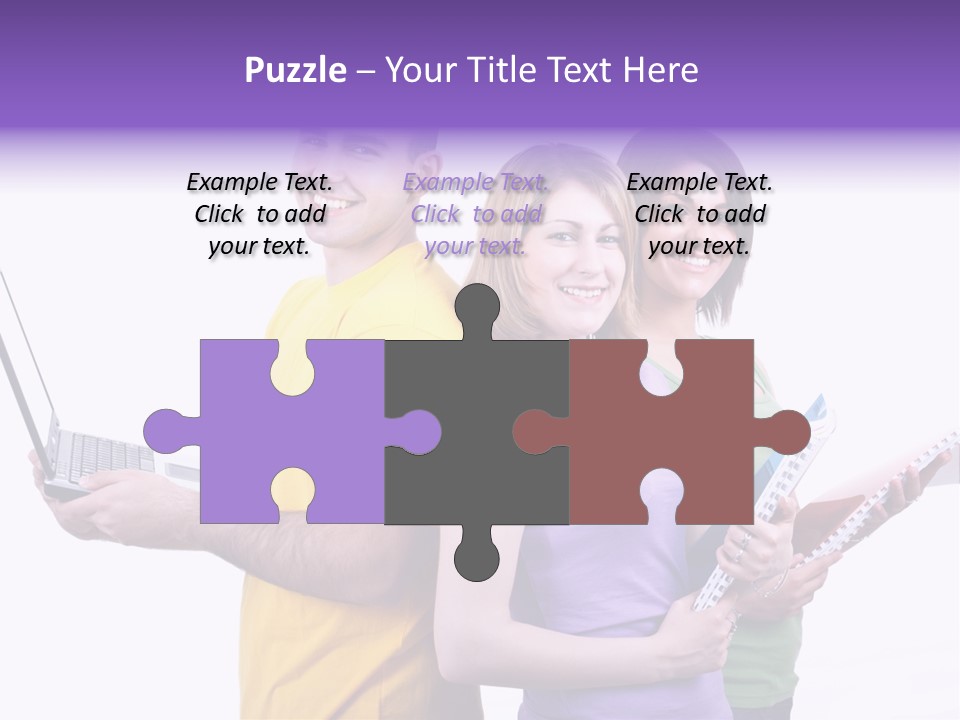 Notebook Teenagers Friends PowerPoint Template