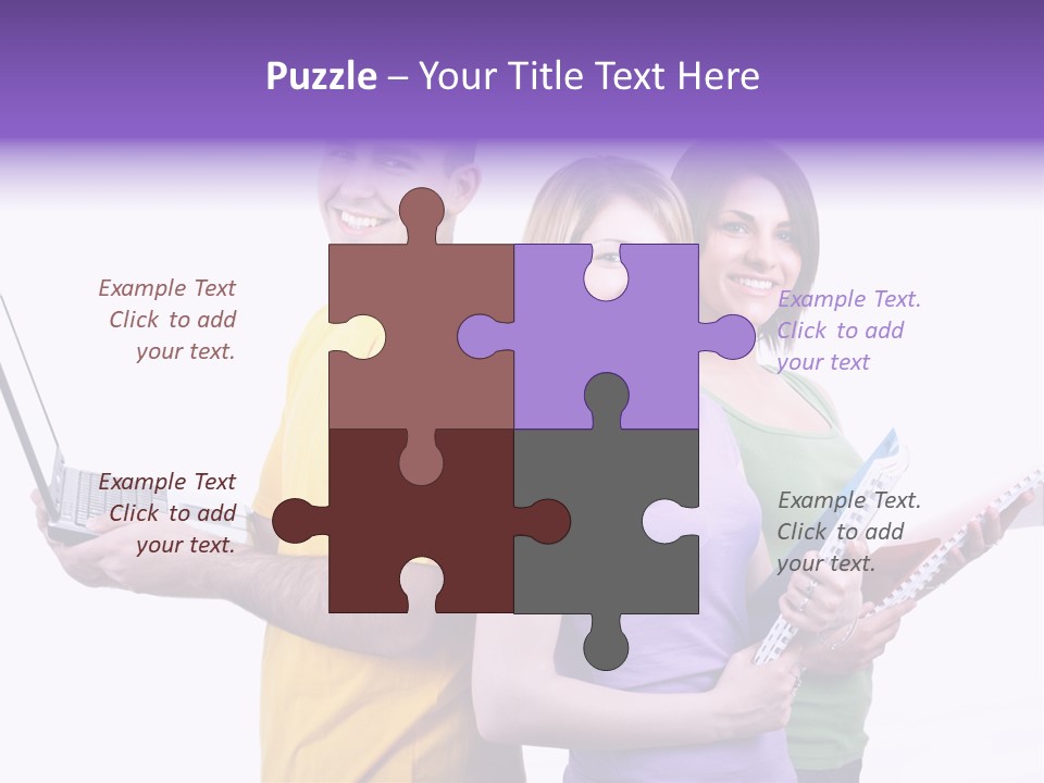 Notebook Teenagers Friends PowerPoint Template