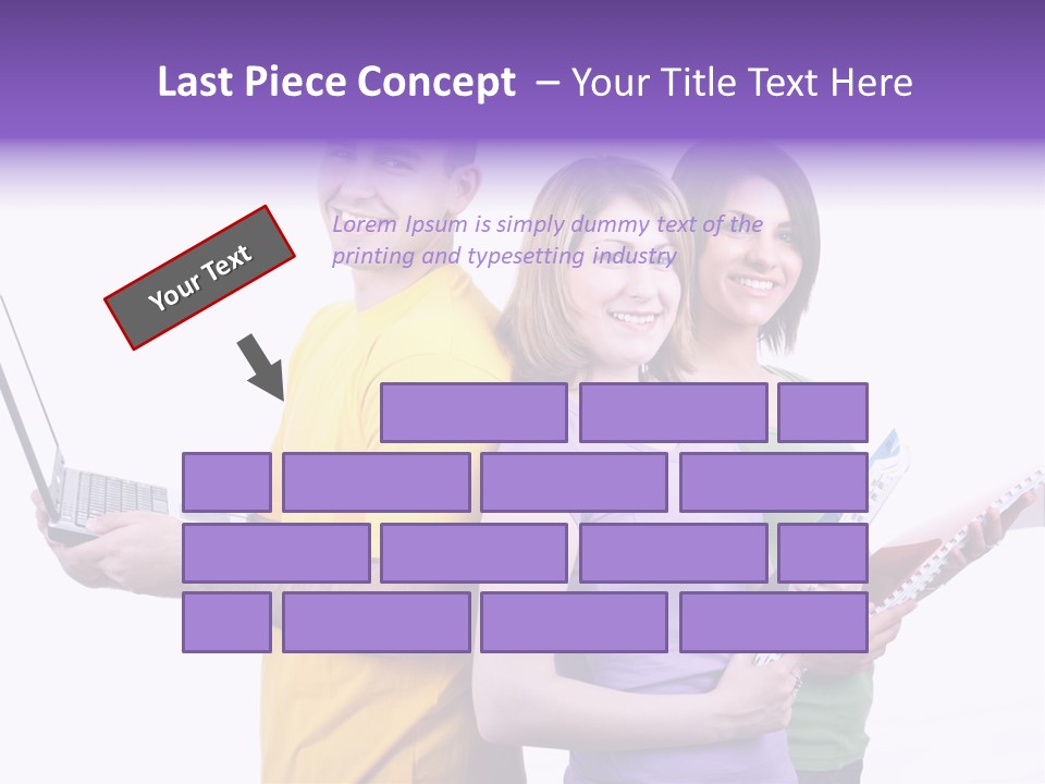 Notebook Teenagers Friends PowerPoint Template