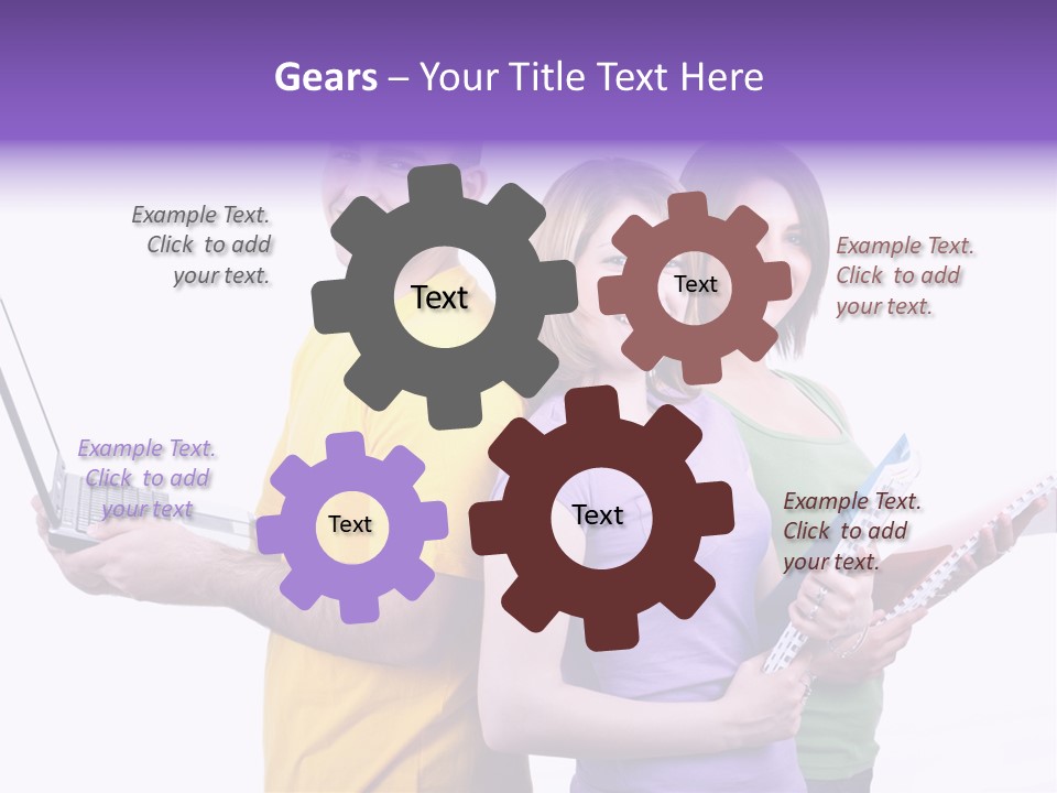 Notebook Teenagers Friends PowerPoint Template