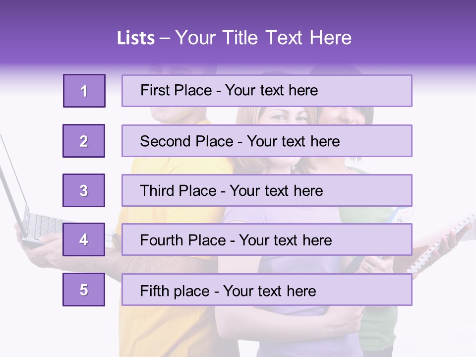 Notebook Teenagers Friends PowerPoint Template