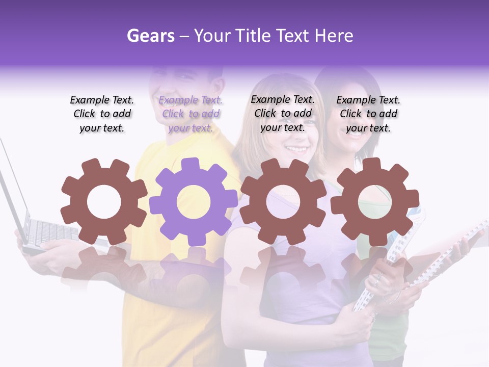 Notebook Teenagers Friends PowerPoint Template