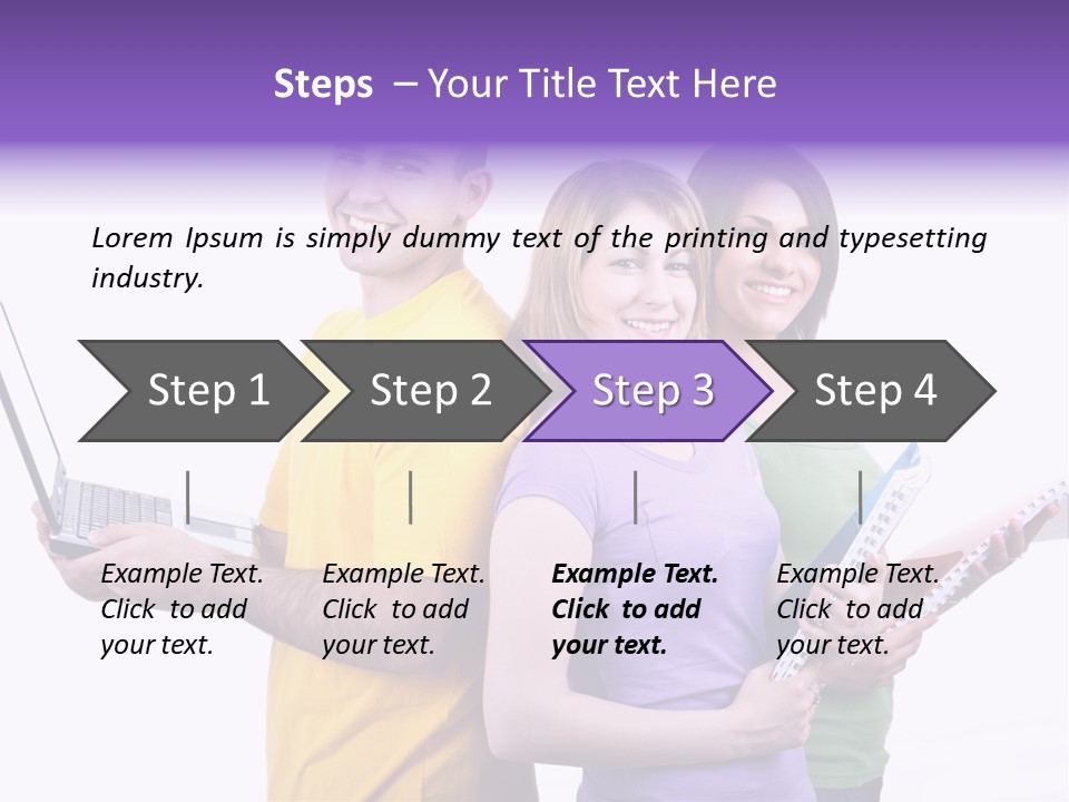 Notebook Teenagers Friends PowerPoint Template