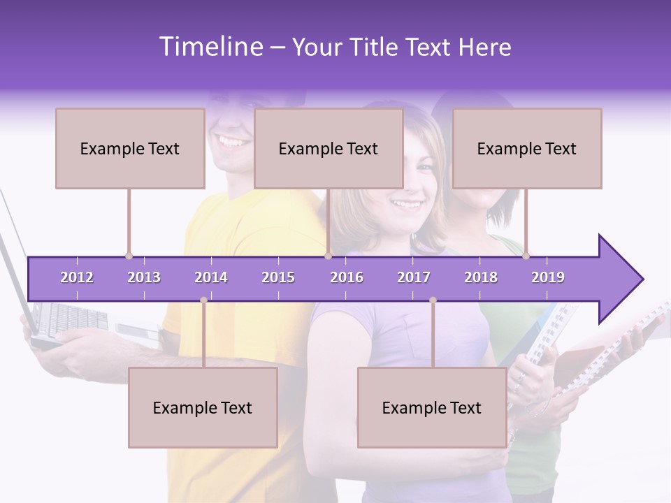 Notebook Teenagers Friends PowerPoint Template