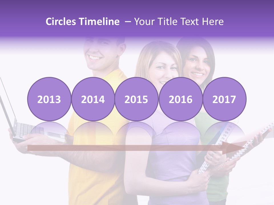 Notebook Teenagers Friends PowerPoint Template