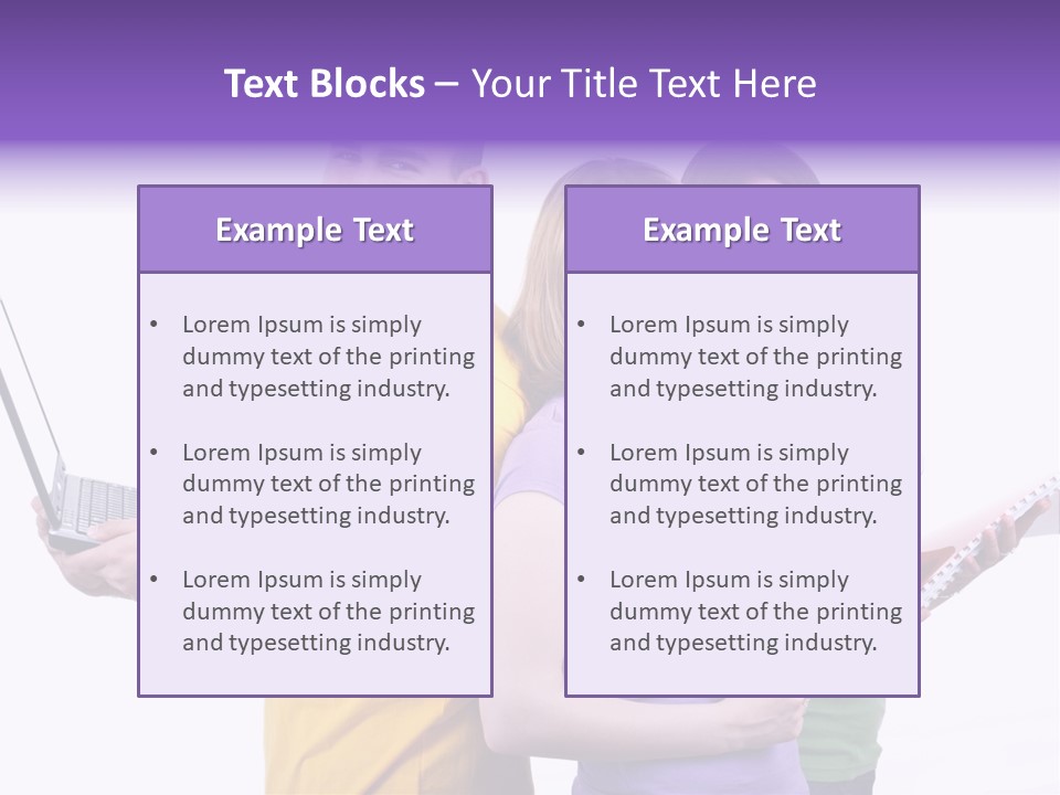 Notebook Teenagers Friends PowerPoint Template